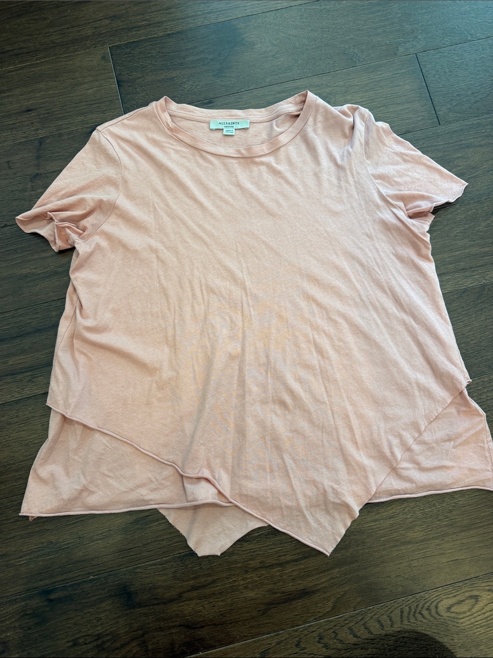 All Saints Short Sleeve Asymmetrical T-Shirt Size Medium - C1